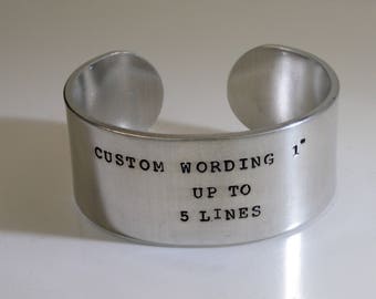 Custom Personalized Bracelet - 1" - up to 4 lines of text