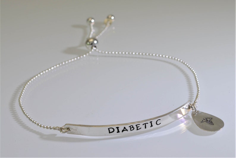 Diabetic Medical Alert Adjustable Sterling Silver Chain - Etsy