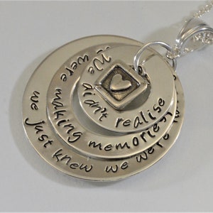 Sterling Silver Pooh Quote Necklace -We Didn't Realise We Were Making Memories...