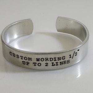 Custom Personalized Bracelet - 1/2" - up to 2 lines of text.