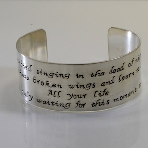 Song Lyrics Bracelet - Blackbird singing in the dead of night...
