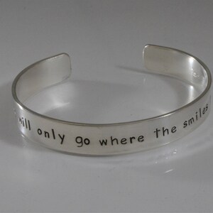 Song lyrics bracelet - Wrinkles will only go where the smiles have been