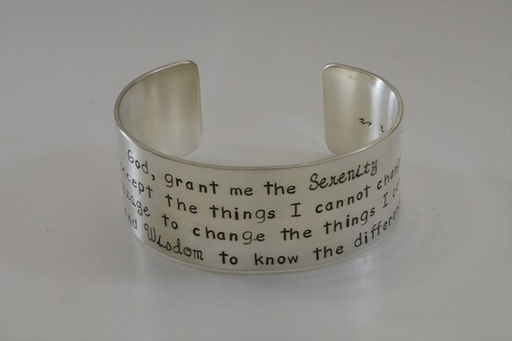 Cuff Bracelet Serenity Prayer God Grant Me the Serenity Etsy