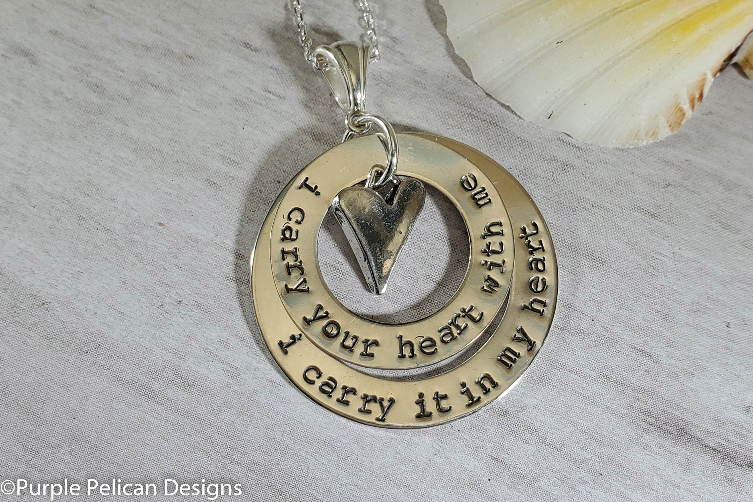 I Carry Your Heart With Me Sterling Silver Necklace Etsy UK