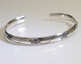 Sterling Silver Embossed Floral Cuff Bracelet