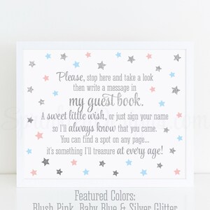 Birthday Guest Book Sign Twinkle Little Star Twin Birthday - Etsy
