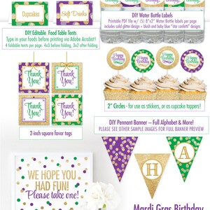 Mardi Gras Party Favor Tags Printable Mardi Gras Party Decorations Thank You Favor Tags Labels Mardi Gras Birthday Party Supplies image 4