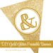 Printable DIY Gold Glitter Custom Pennant Banner - Etsy