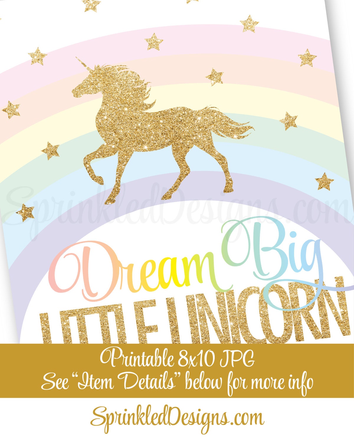 Dream Big Little Unicorn Sign Printable Unicorn Nursery Decor | Etsy