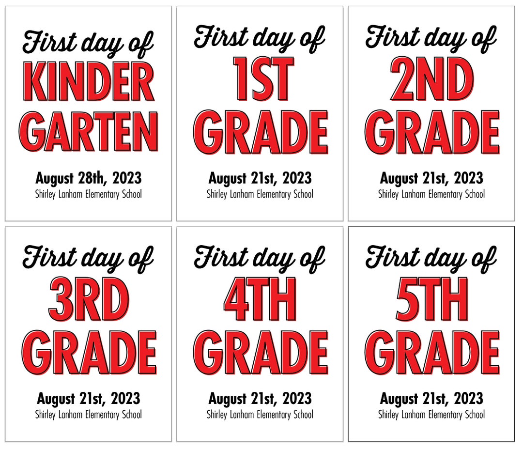 Custom First Day of School Signs for Shirley Lanham Elementary Etsy