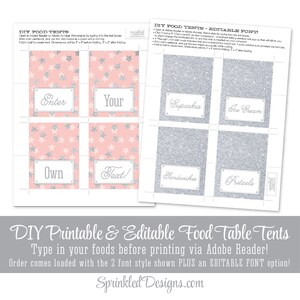 Printable Party Food Tents Editable Buffet Table Place Cards - Etsy