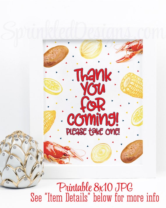 Crawfish Boil Decorations Crawfish Boil Party Favor Sign