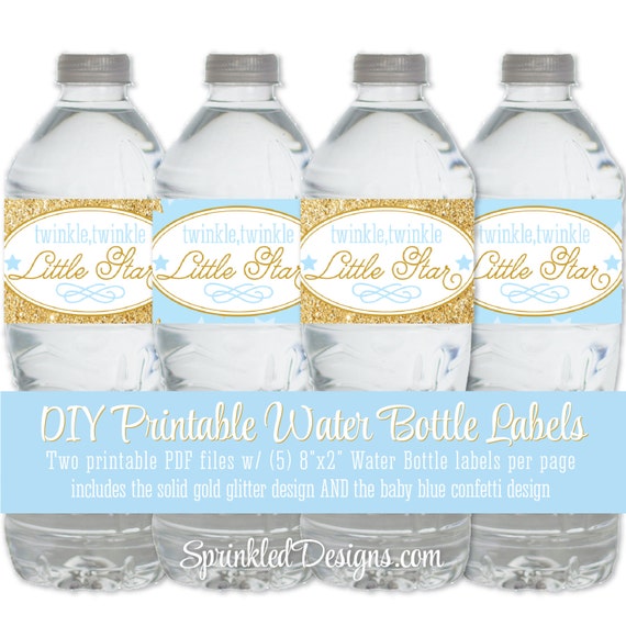 Twinkle Minimal Star Printable H2o Bottle Labels - Kid picture relating to Free Printable Water Bottle Labels for Birthday known as Twinkle Minor Star Printable Drinking water Bottle Labels - Child
