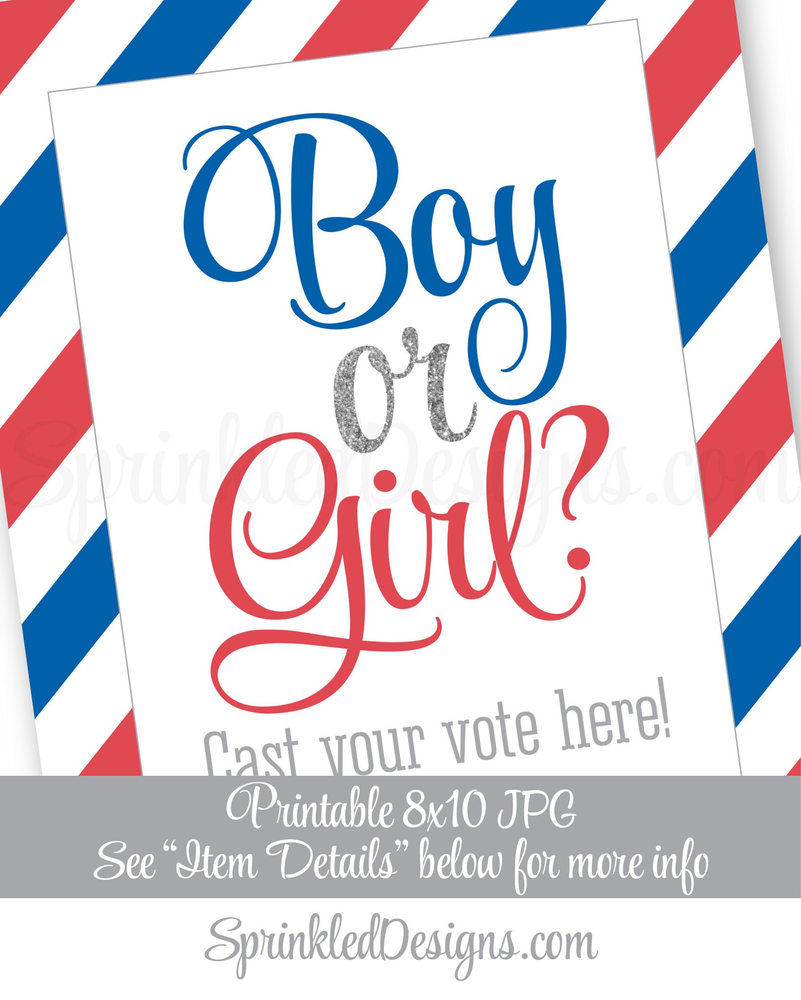 Gender Reveal Party Decor Boy or Girl Cast Your Vote Etsy