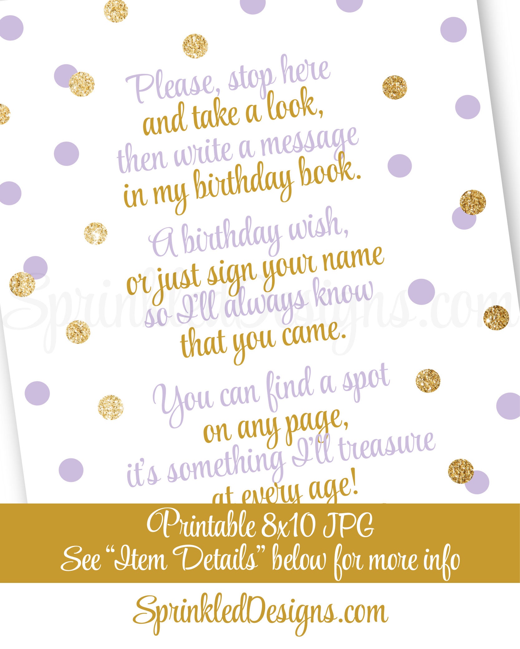 Birthday Guest Book Sign Printable Please Sign My Birthday Etsy