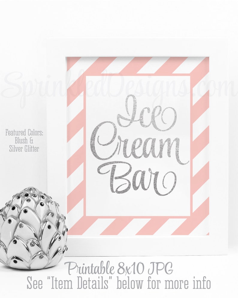 Ice Cream Bar Sign Ice Cream Party Decorations Ice Cream Etsy