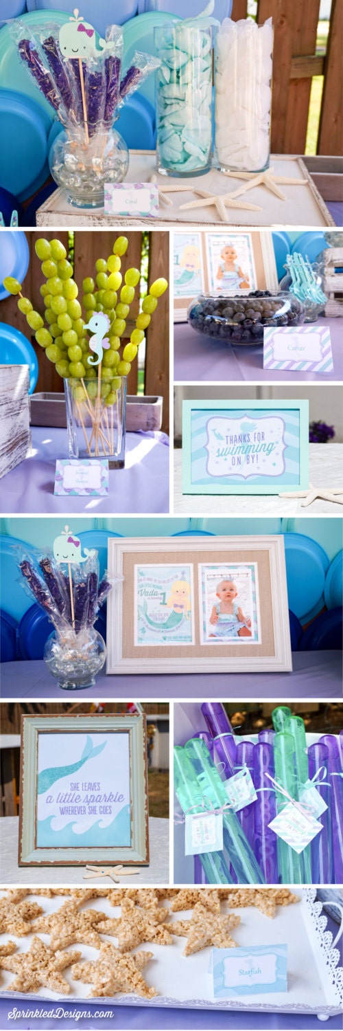 Mermaid Cupcake Toppers Cake Circles 2inch Stickers Etsy