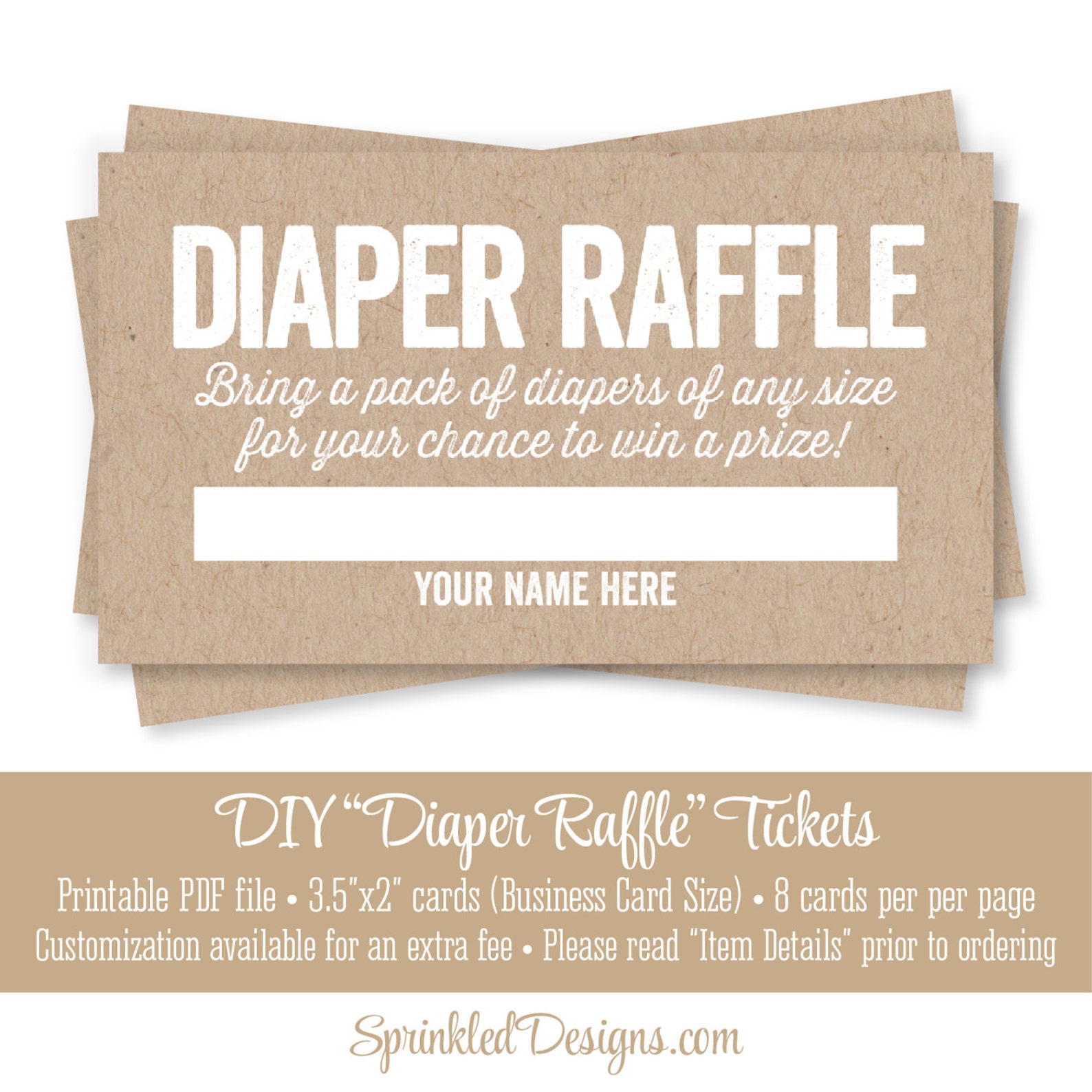 Printable Diaper Raffle Tickets Rustic Brown Kraft Paper Fun Etsy Printable Diaper Raffle Tickets Rustic Brown Kraft Paper Fun Etsy