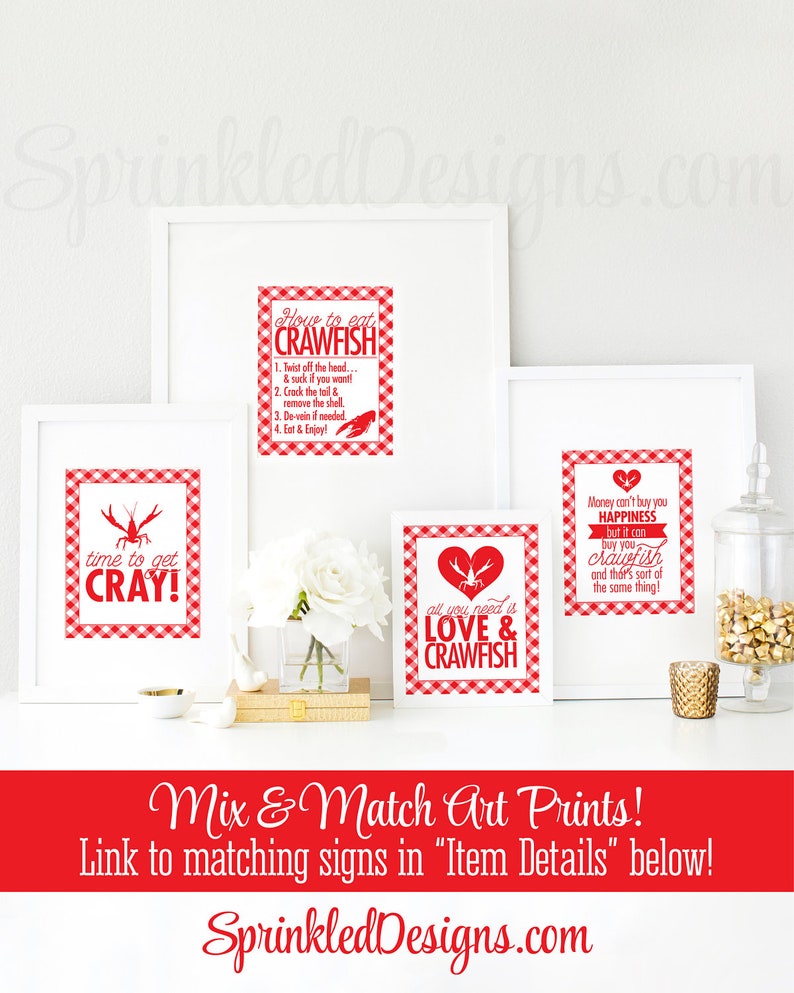 Crawfish Boil Decorations, Time to Get Cray Crawfish Boil Sign, Birthday Graduation Crawfish Boil Decor, Printable Crawfish Boil Party Sign image 6