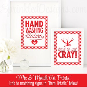 Crawfish Boil Decorations, Hand Washing Station Sign, Crawfish Decor, Graduation Crawfish Boil Decor, Printable Crawfish Boil Party Sign image 4