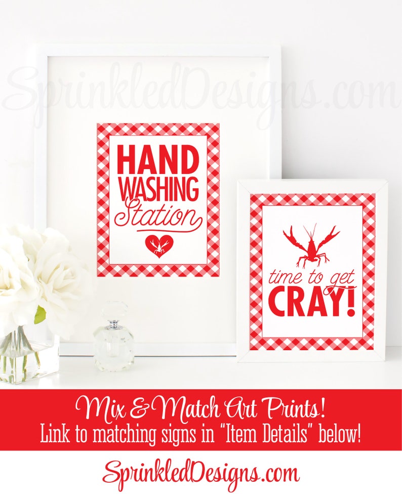 Crawfish Boil Decorations, Hand Washing Station Sign, Crawfish Decor, Graduation Crawfish Boil Decor, Printable Crawfish Boil Party Sign image 4