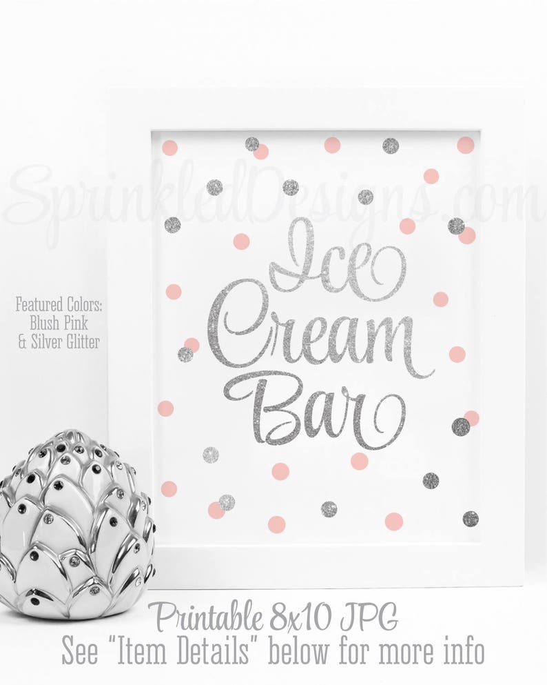 Ice Cream Bar Sign Ice Cream Party Decorations Ice Cream Etsy