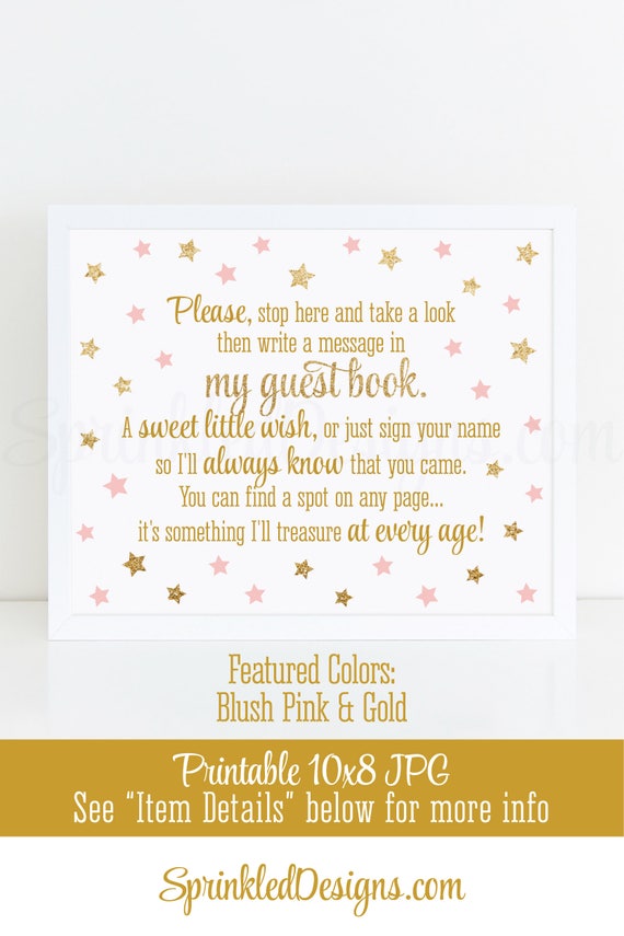 Twinkle Little Star Baby Shower Guest Book Sign Girl 1st Birthday Twinkle Little Star Baby Shower Guest Book Sign Girl 1st Birthday