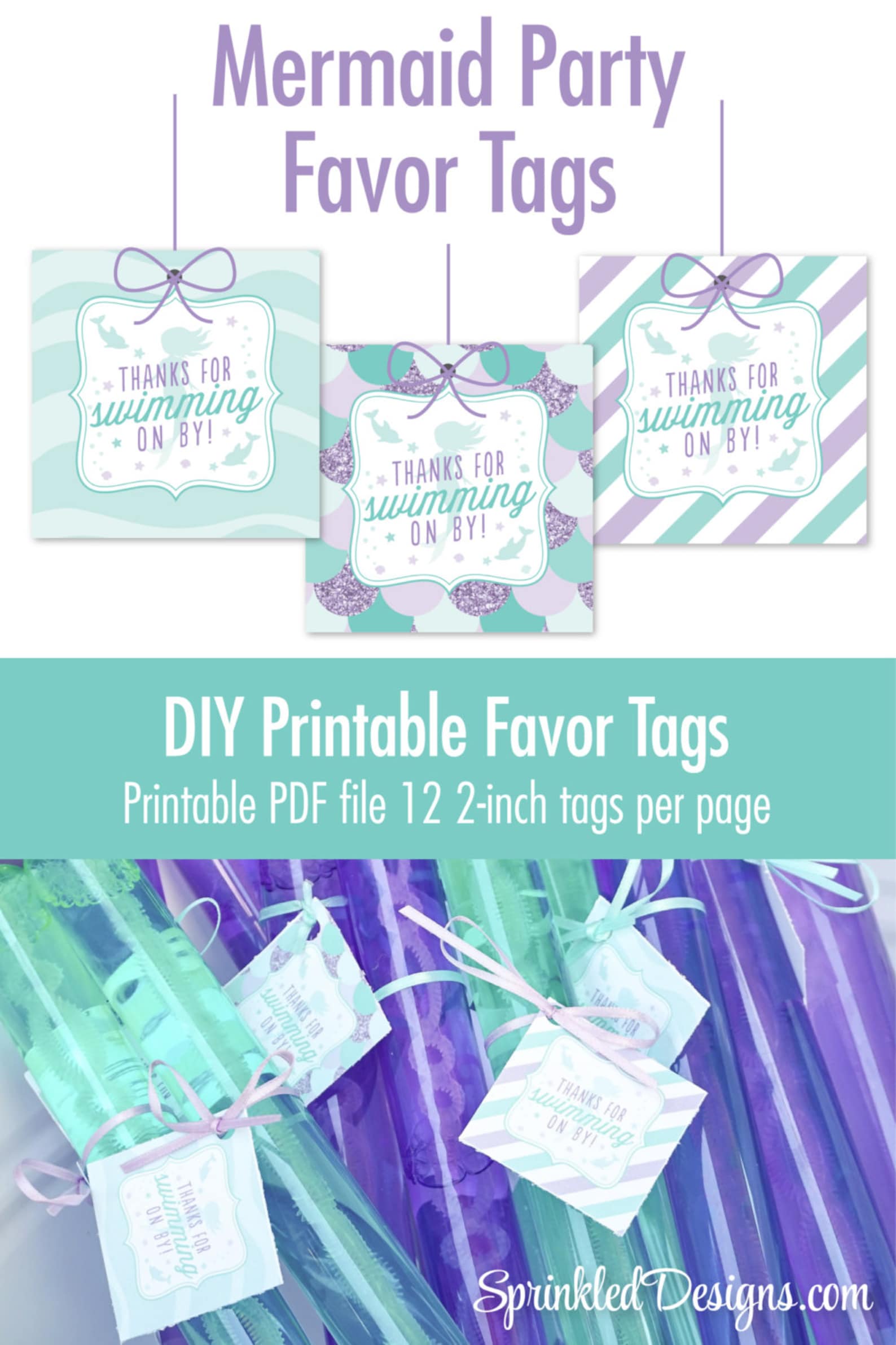 Mermaid Party Favor Tags Printable Mermaid Party Decorations | Etsy