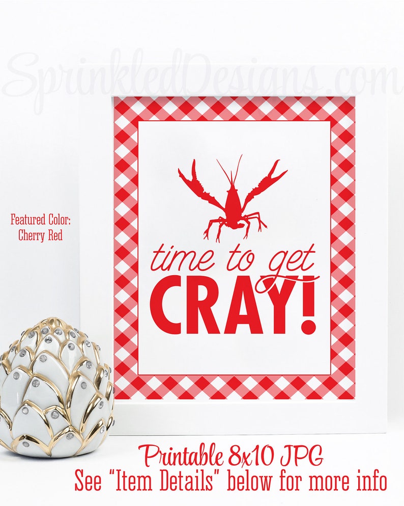 Crawfish Boil Decorations Time To Get Cray Crawfish Boil Etsy