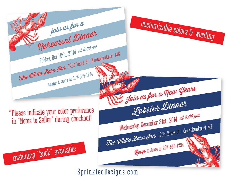 Crawfish Boil Party Invitation Lobster Dinner Rehearsal Etsy