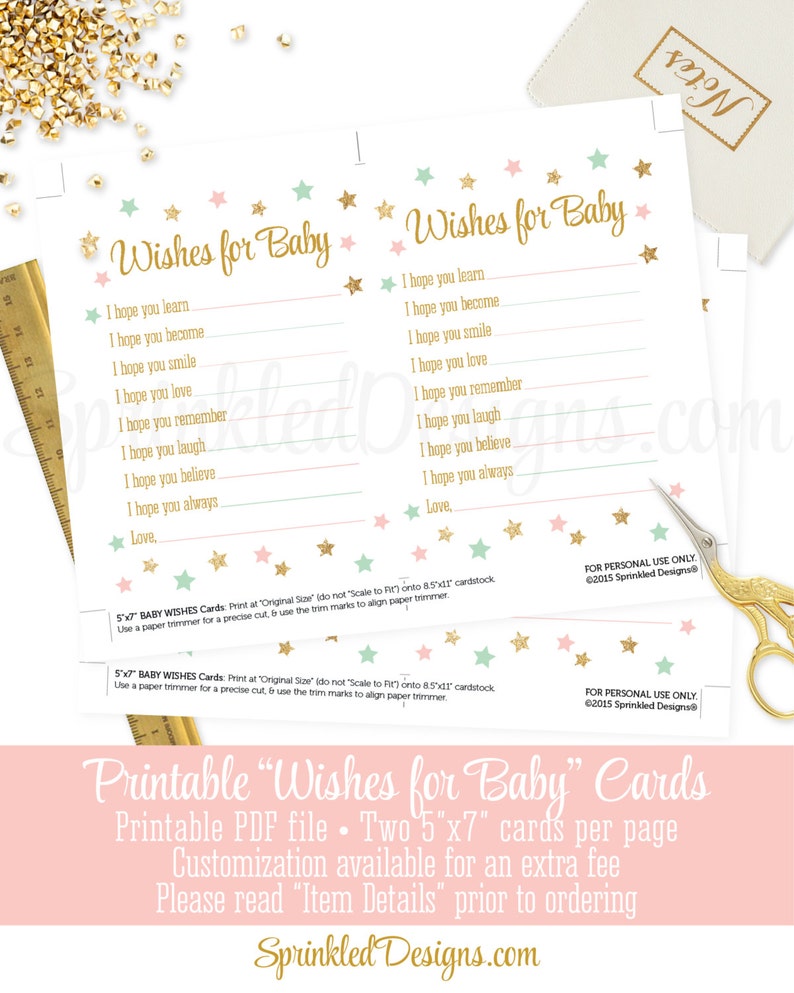 wishes-for-baby-printable-cards-blush-pink-mint-green-gold-etsy