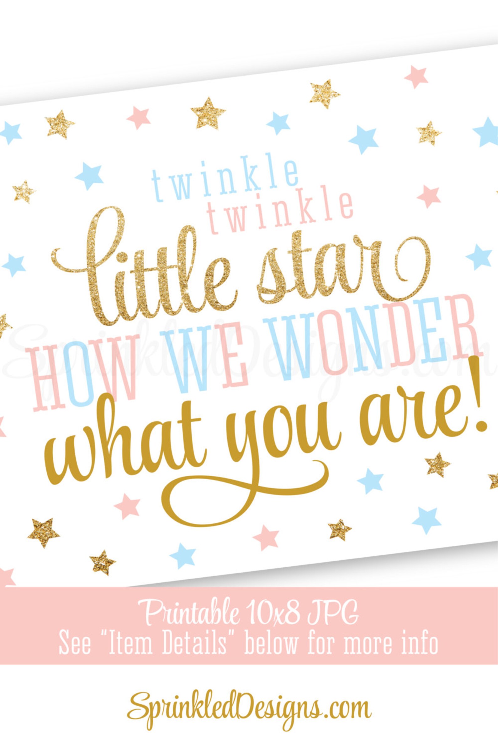 Twinkle Twinkle Little Star How We Wonder What You Are - Etsy Canada