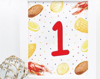 Crawfish 1st Birthday Decorations, 1st Birthday Crawfish Boil Sign, Printable Crawfish Boil Party Decor