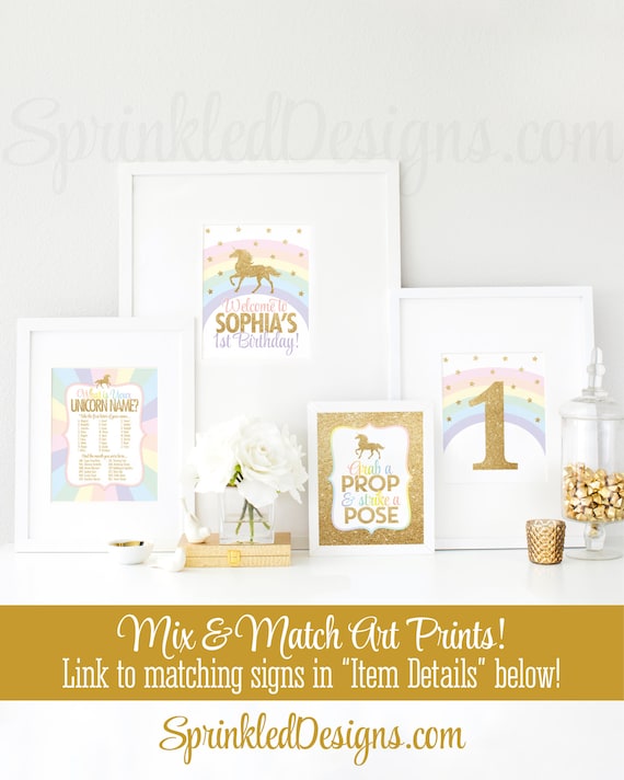 Unicorn Party Printable Sign Unicorn Party Photo Booth Props Sign Rainbow Unicorn Birthday Party Decorations Grab A Prop /& Strike a Pose