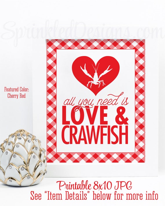 Crawfish Boil Decorations All You Need Is Love Crawfish Sign Crawfish Boil Engagement Party Decor Printable Crawfish Boil Party Sign