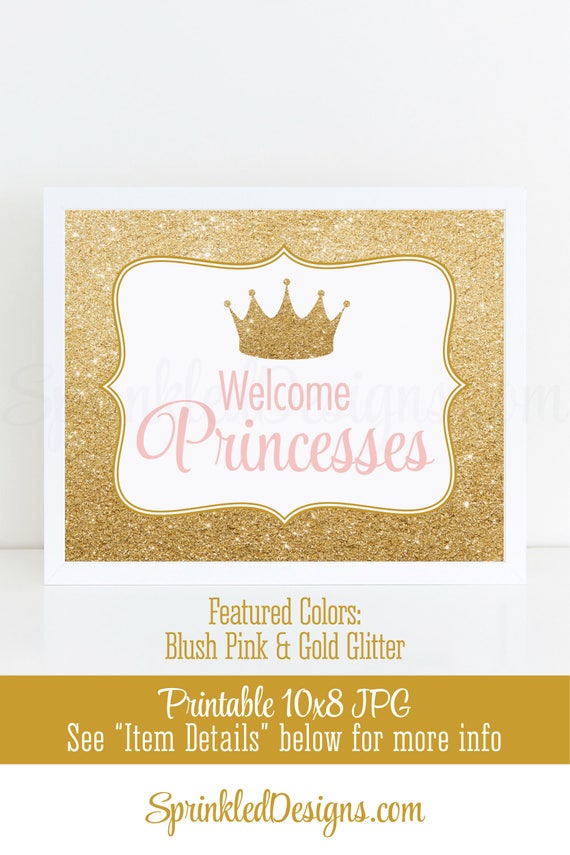 Welcome Princesses- Princess Party Printables, Princess 1st Birthday ...