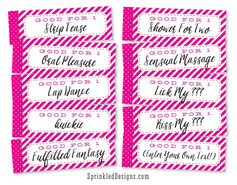 Sexy Valentine Gifts For Him For Her Naughty Valentine Printable Love Coupons for Husband Wife Boyfriend Girlfriend, Gift Ideas for Men image 5