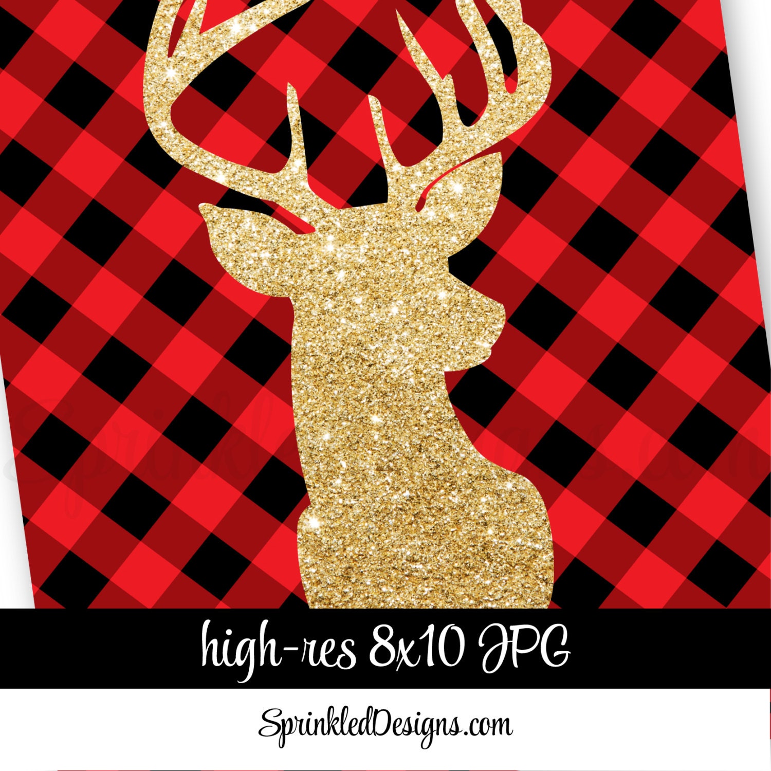 Printable Winter Home Decor Deer Head Signs Lumberjack Red - Etsy