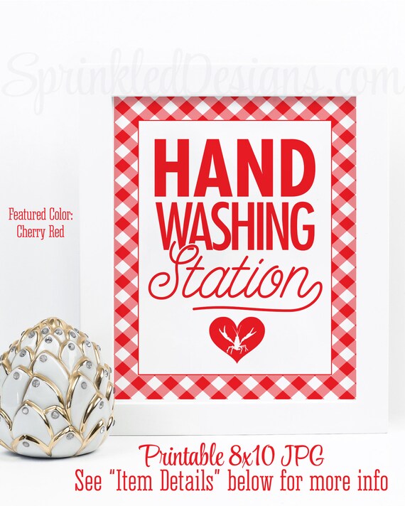 Crawfish Boil Decorations Hand Washing Station Sign Crawfish Etsy