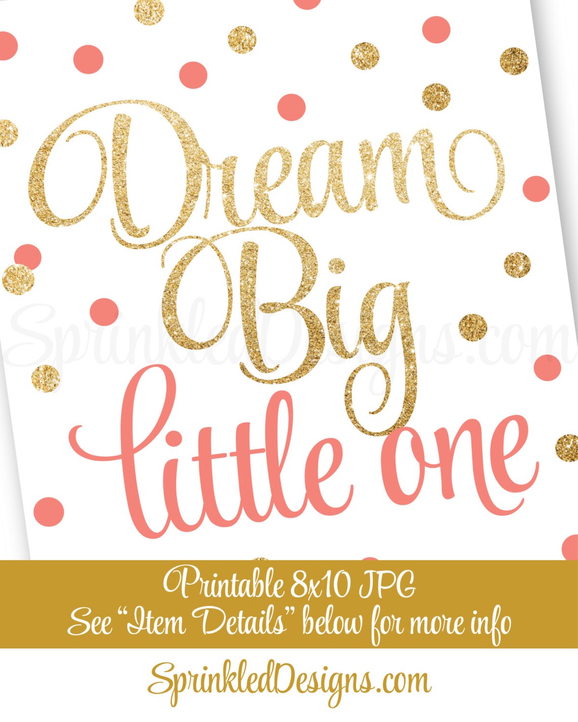 Dream Big Little One Printable Baby Girl Nursery Decor Wall - Etsy