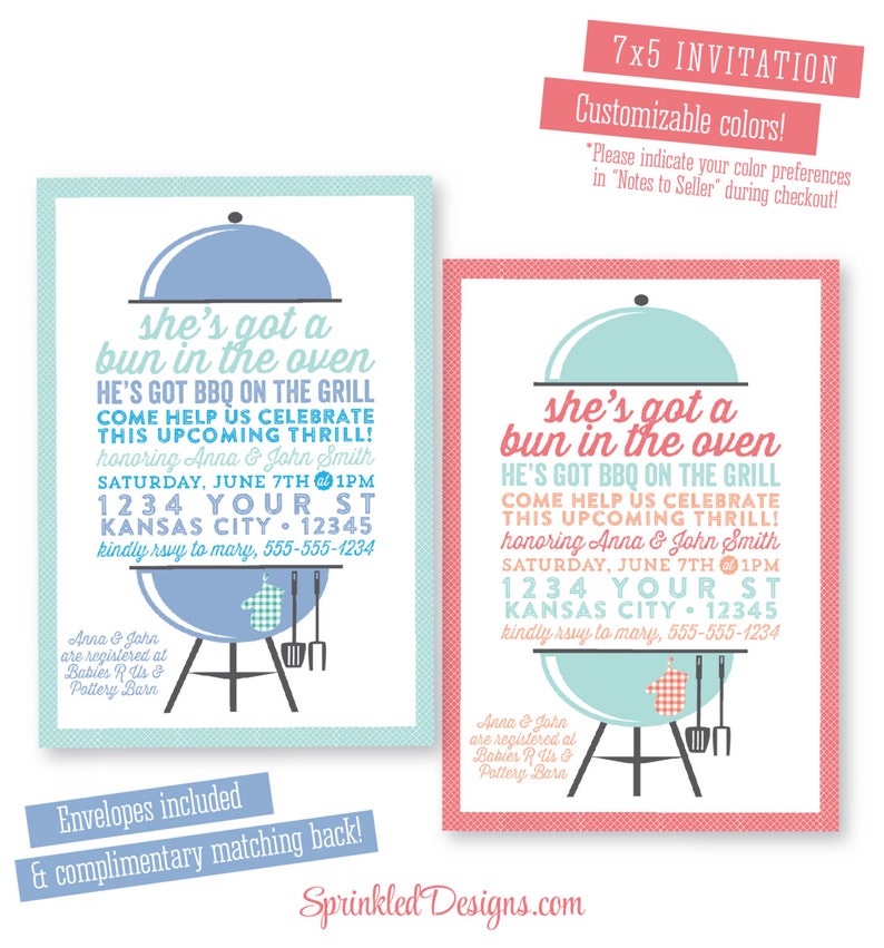 Baby Q Baby Shower Invitation Babyq Bbq Baby Q Boy Girl Etsy