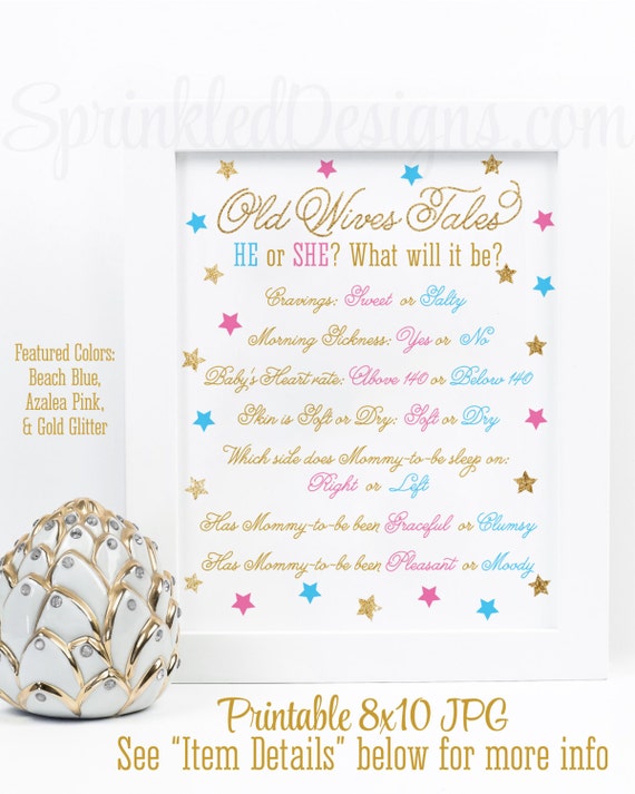 twinkle little star gender reveal signs old wives tales etsy