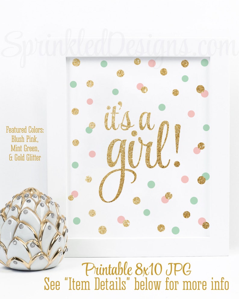 It S A Girl Sign Baby Shower Decorations Baby Girl Baby Etsy