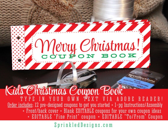 christmas coupon book for kids gift ideas for son daughter etsy