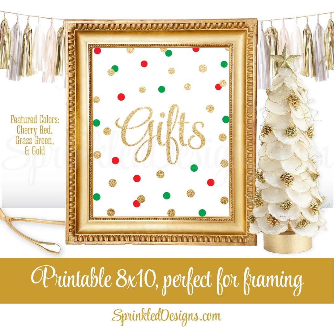 Gift Table Party Sign Printable Christmas Party Decor White - Etsy