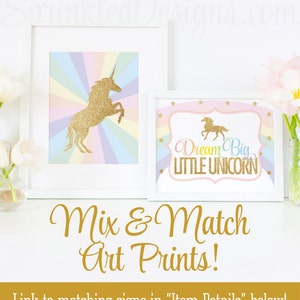 Dream Big Little Unicorn Sign Printable Unicorn Nursery Decor - Etsy