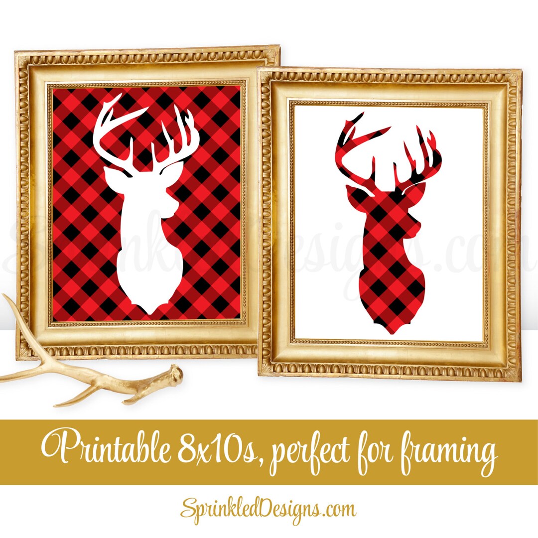 Printable Winter Home Decor Rustic Decor Deer Head Signs - Etsy