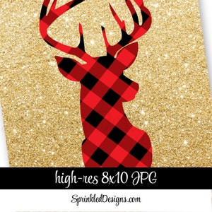 Printable Winter Home Decor Deer Head Signs Lumberjack Red - Etsy