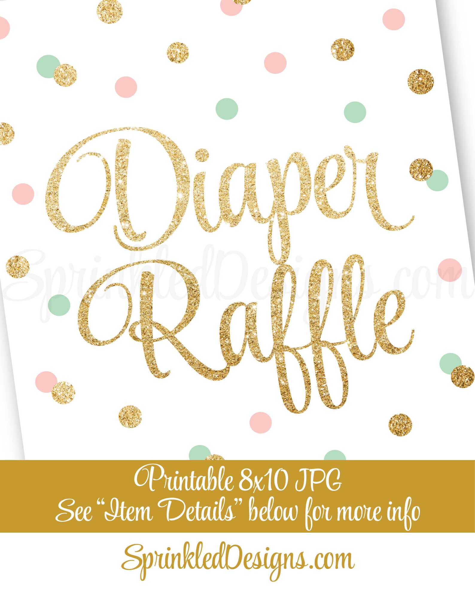Diaper Raffle Sign Gender Neutral Baby Shower Decorations Etsy