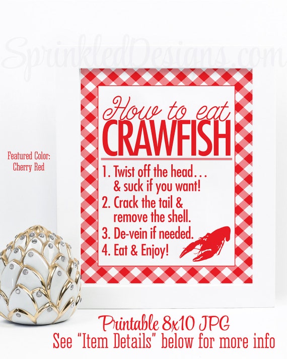 Crawfish Boil Decorations How To Eat Crawfish Sign Crawfish Decor Graduation Crawfish Boil Decor Printable Crawfish Boil Party Sign